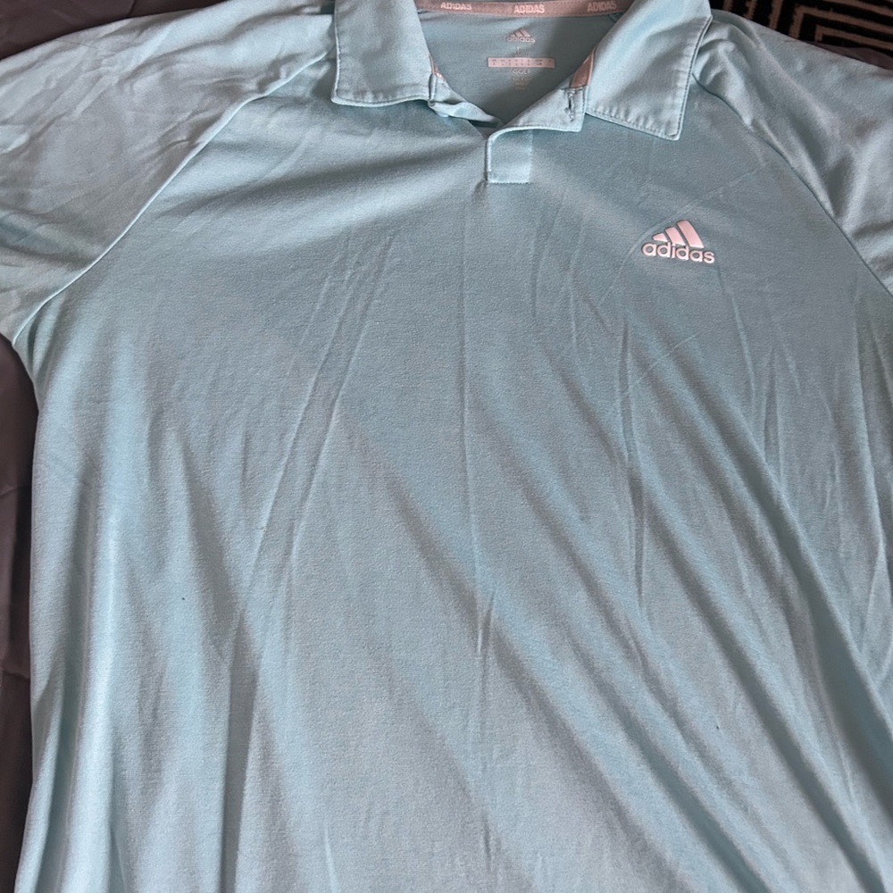 Adidas Men's Light Blue Polo Shirt